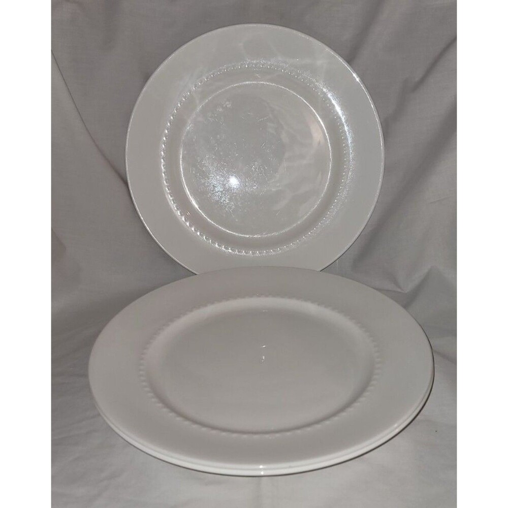 Gibson Elite White Hobnail Bone China Dinner Plates 11″ Set of 3 Replacement